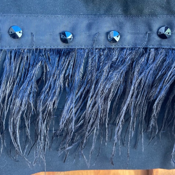 Michael Kors Black Feather Beaded Flapper Mini Skirt Studded Glam 20s Dressy 2 - Picture 6 of 9